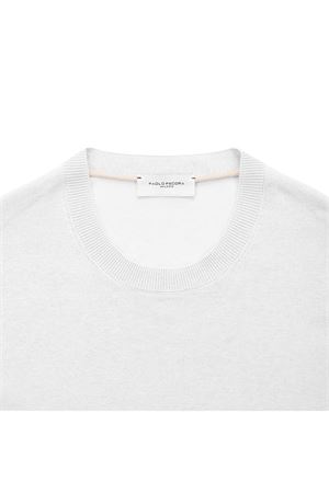 T-shirt in maglia di seta e cotone bianco PAOLO PECORA | A010F2001102